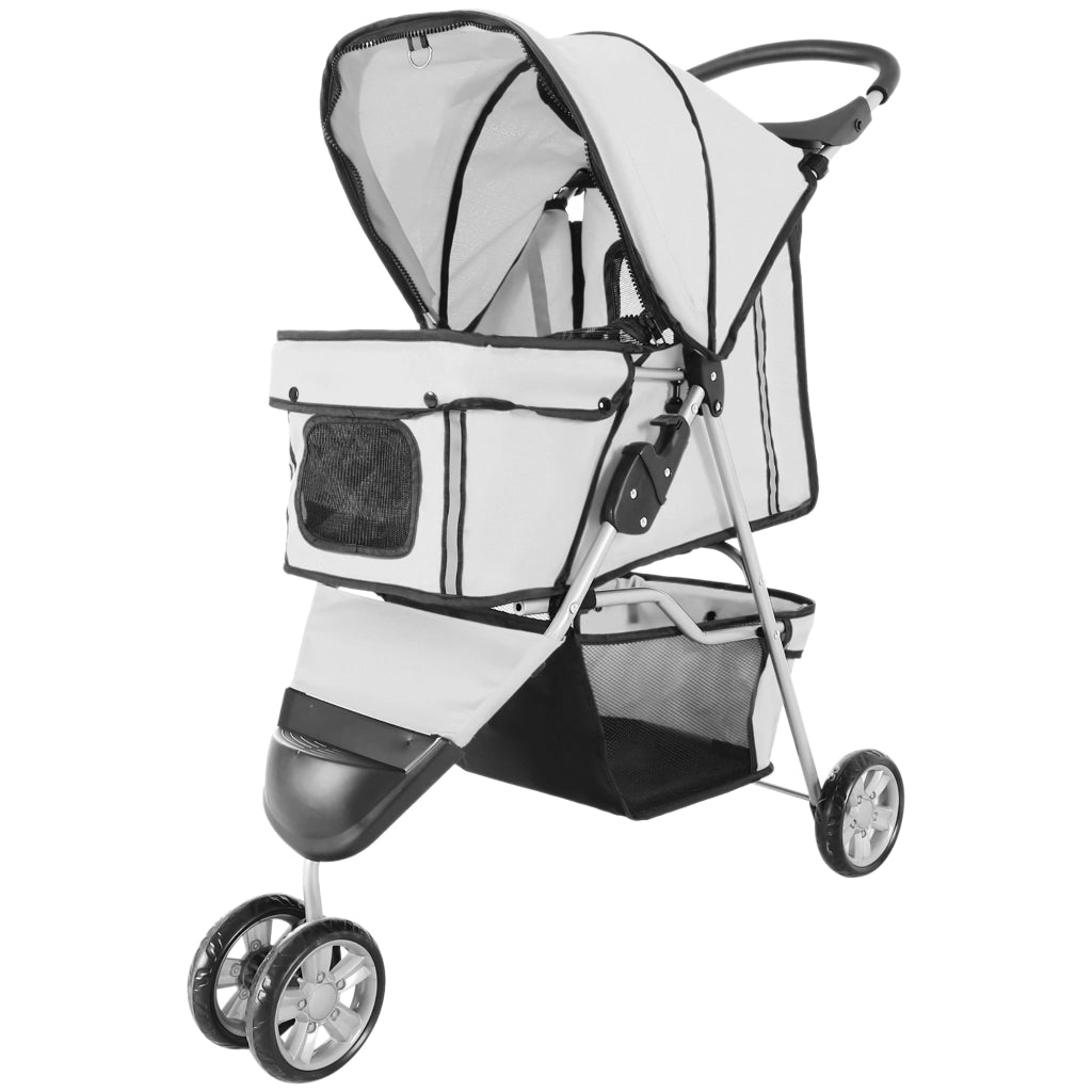 Carrello per Cani con Cestino ¨C zephmum ¨C 75x45x97 cm Grigio