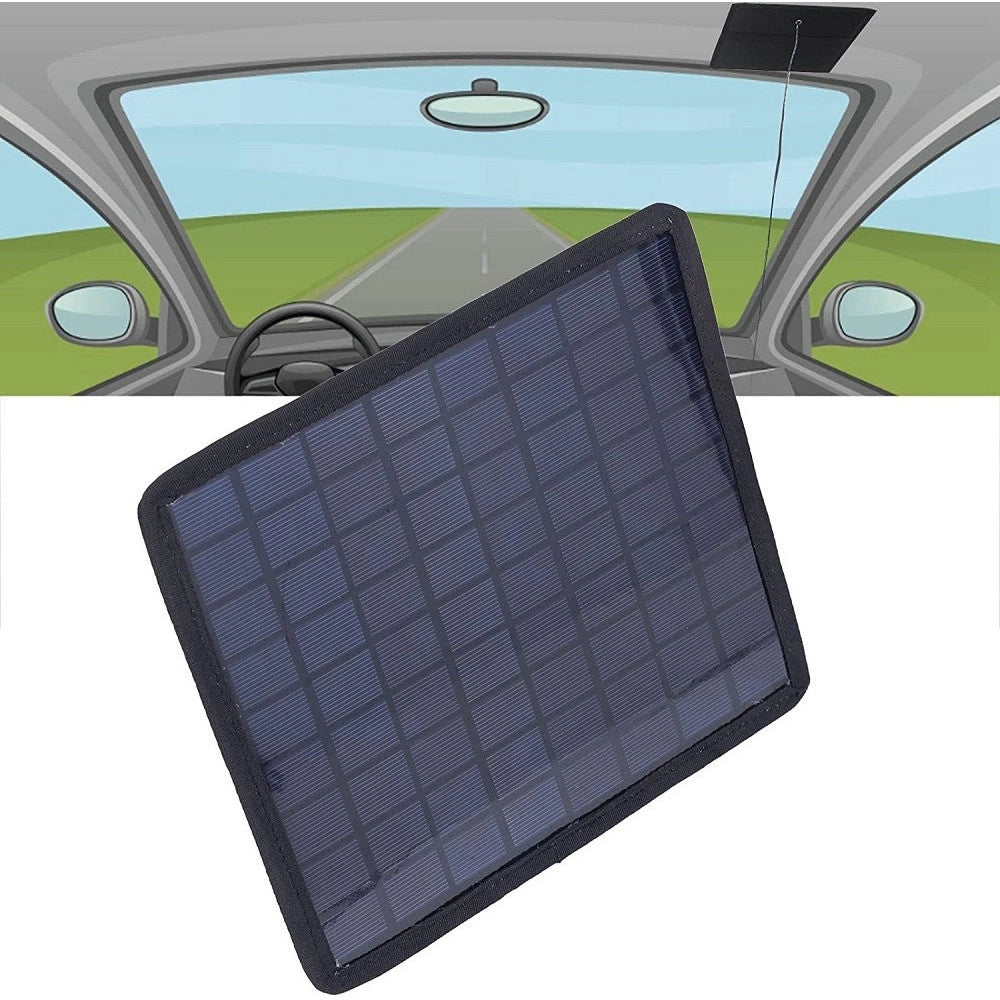 Trade Shop - Caricabatteria Da Pannello Solare Da 6w 18v Da Auto Portatile Da 12v Ricarica -