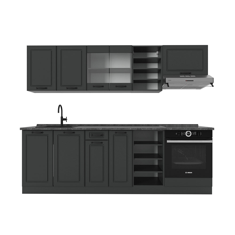 Vicco Cucina componibile Casa di campagna antracite/antracite 240 cm , PL Antracite