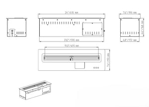 Bruciatore a Bioetanolo Smart App Inserto Automatico Camino Da Incasso 70 Pro-Line