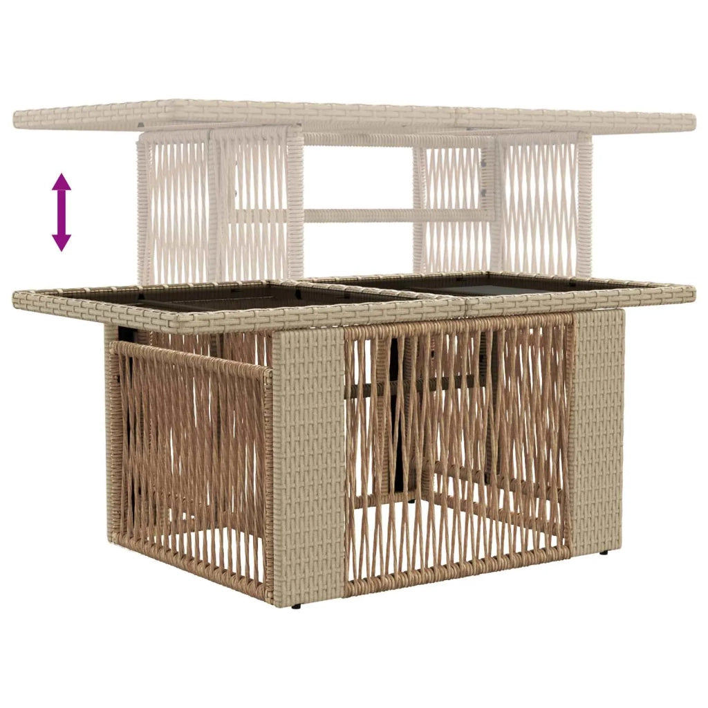 Set Divano da Giardino 12 pz Beige e Bianco Crema polyrattan 3437268