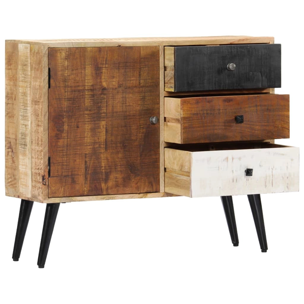Buffet credenza cassettiera armadio mobile contenitore organizer per cucina soggiorno salotto 88 x 30 x 73 cm legno massello di mango marrone 02_0029667