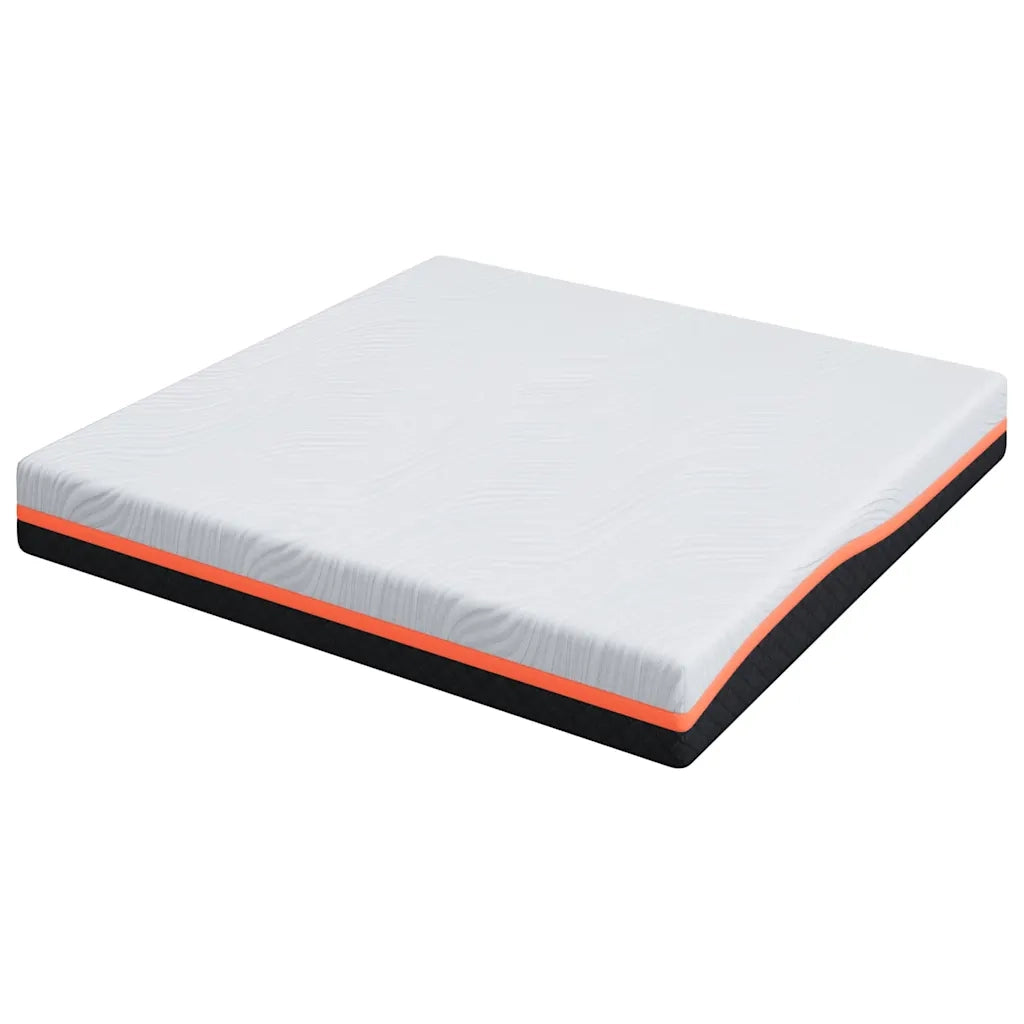 vidaXL Materasso Bianco e Grigio 200 x 200 cm Schiuma