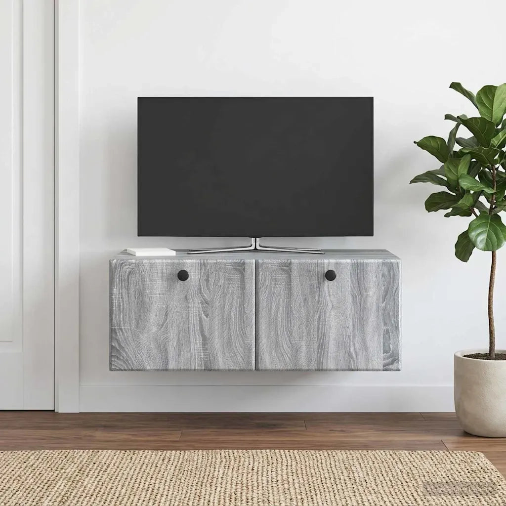 Mobile Porta TV da Muro 78,5 x 41 x 30 cm Sonoma grigio 899201