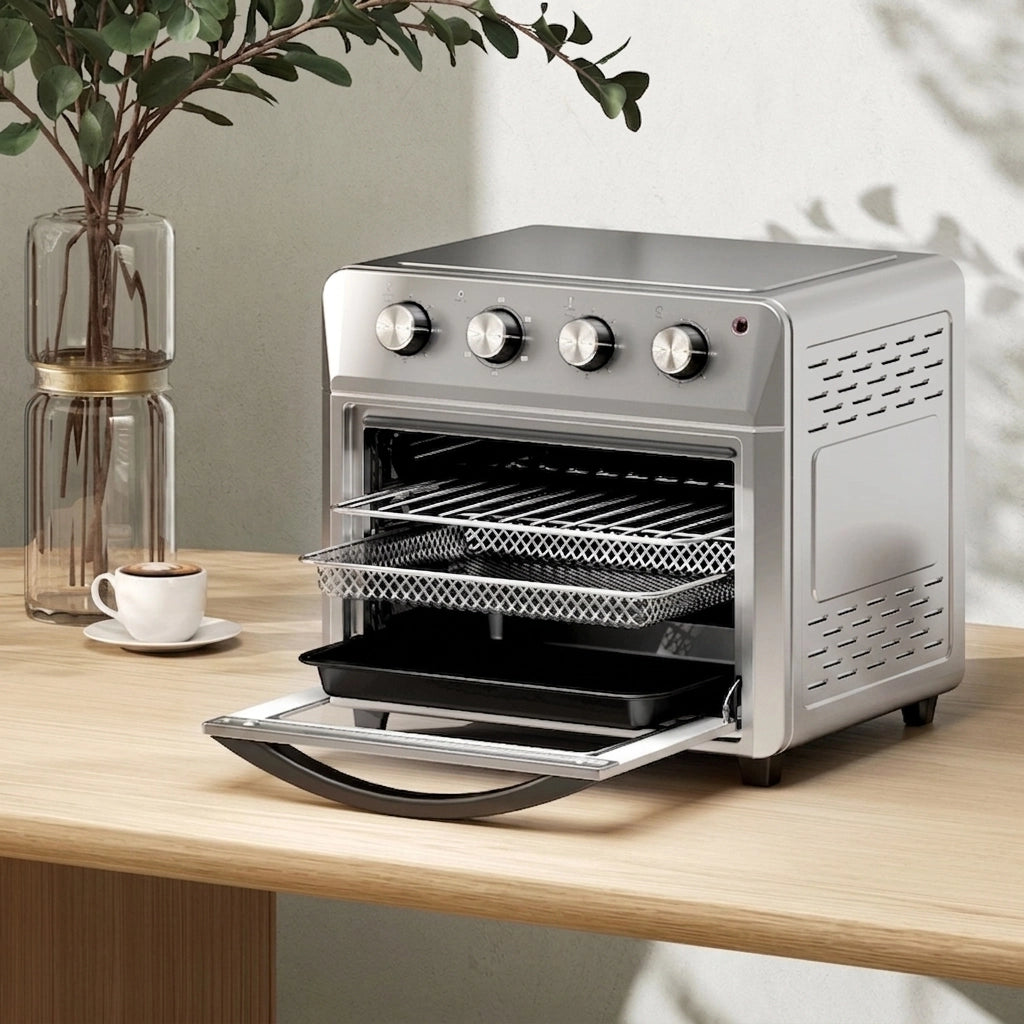 Mini Forno Friggitrice ad Aria 24 L 1600 W con 6 Modalità; Ventilazione 360° e Temperatura 90-230°C