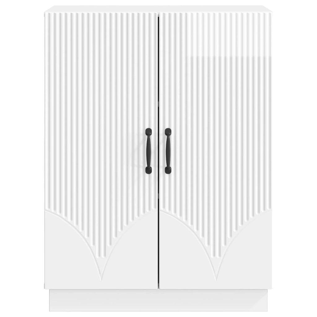 Credenza Bianco Lucido 66 x 34,5 x 87 cm Legno ingegnerizzato