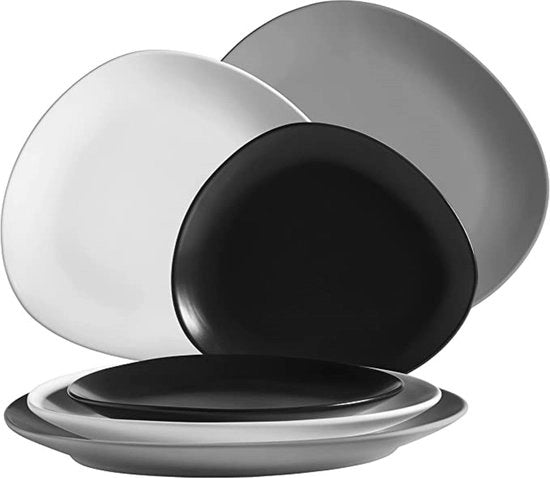 Set di portata - insieme di piatti per zuppe, grandi piatti per insalata, ciotola per zuppe profonda, resistente al microonde, lavabile in forno a microonde, sicuro per il lavastoviglie, set di piatti da portata.