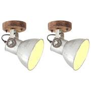 Lampade da Parete/Soffitto 2 pz Industriale Argento 20x25cm E27 cod mxl 66180