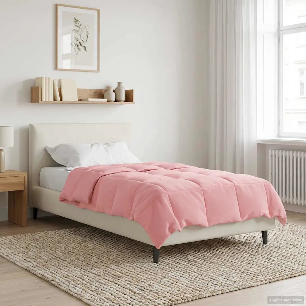 Duvet Invernale Trapuntato Rosa 155 x 200 cm Microfibra