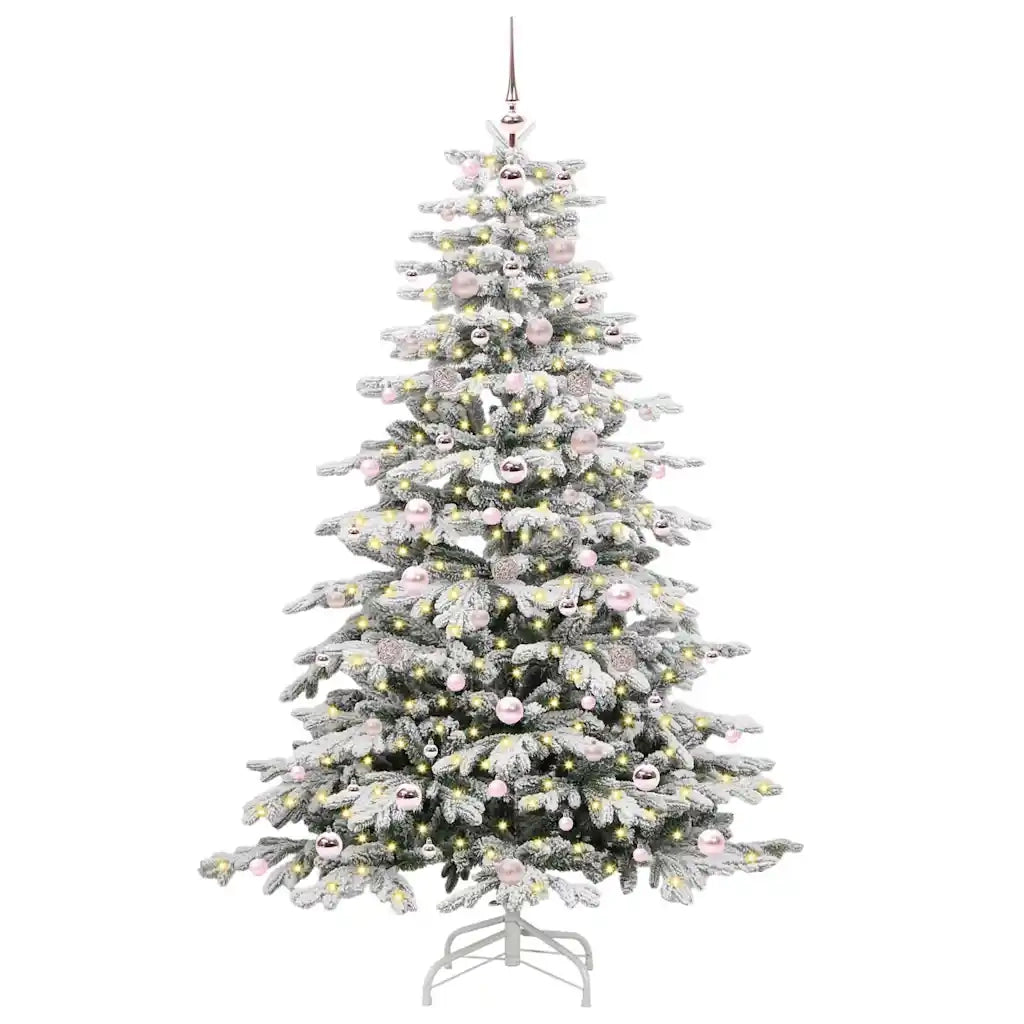 Albero di Natale Artificiale con Rami Pieghevoli Bianco 180 cm