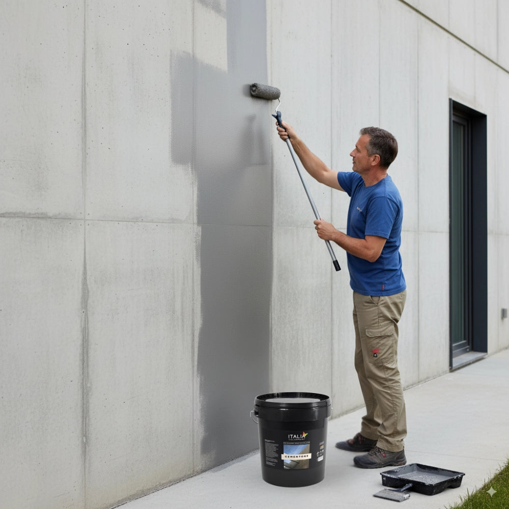 Pittura idrorepellente grigio anticarbonatazione per superfici in cemento *** formato 14 lt, confezione 1