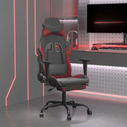 Sedia da Gaming con Poggiapiedi Nero e Rosso Vino in Similpelle cod mxl 62062
