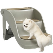 Scala per Cani Pieghevole 3 Gradini con Tappetino Antiscivolo ¨C zephmum ¨C 49x38x38 cm Grigio