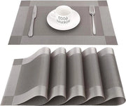 Set di 6 piatti da tavolo facile da pulire non scivolosi resistente al calore resistente alle macchie 45cmx30cm grigio