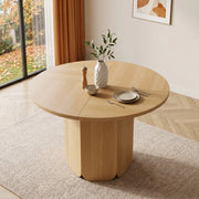 Tavolo da pranzo rotondo 120 cm in MDF effetto rovere, per 4-6 persone, design scandinavo