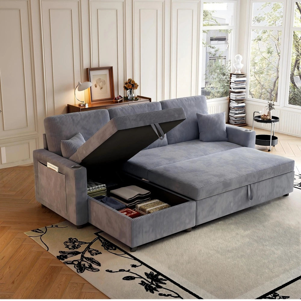 Divano Angolare con Dormeuse e Contenitore ¨C Xylo ¨C Modulare, Tessuto