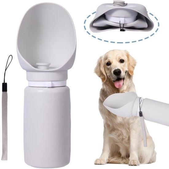 Portatile per cani 550 ml - Borsa portatile per cani - Ossidiana portatile - Borsa per cani extra larga - Qualità alimentare - Design a prova di morsi - Fiaschetto per acqua per cani