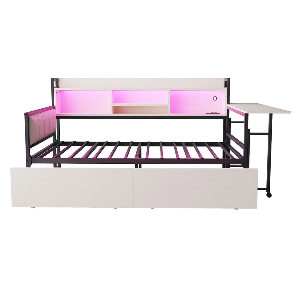 Divano letto ferro 90x200cm?- Xylo - LED scrivania bianco