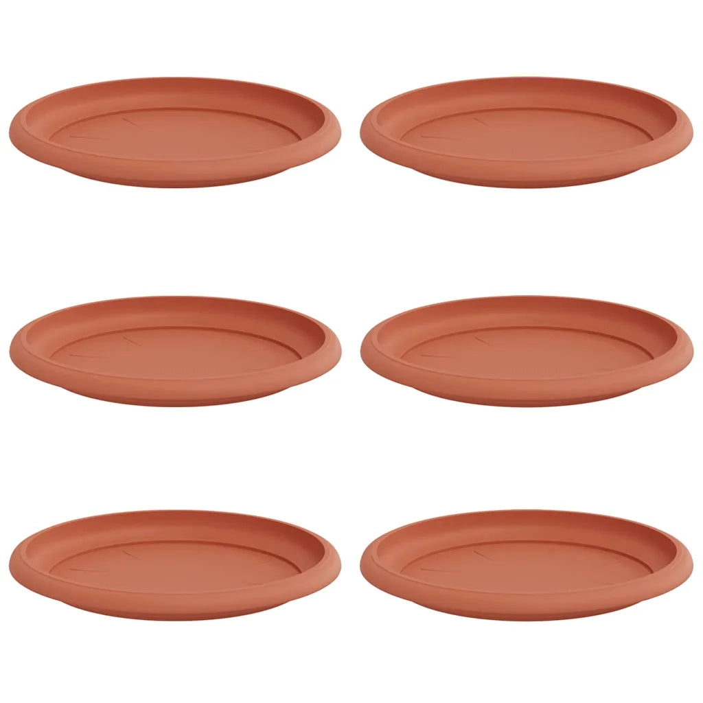 Vassoio Rotondo per Fiori 6 pcs Rosso Mattone Ø 19 x 2 cm 42020302