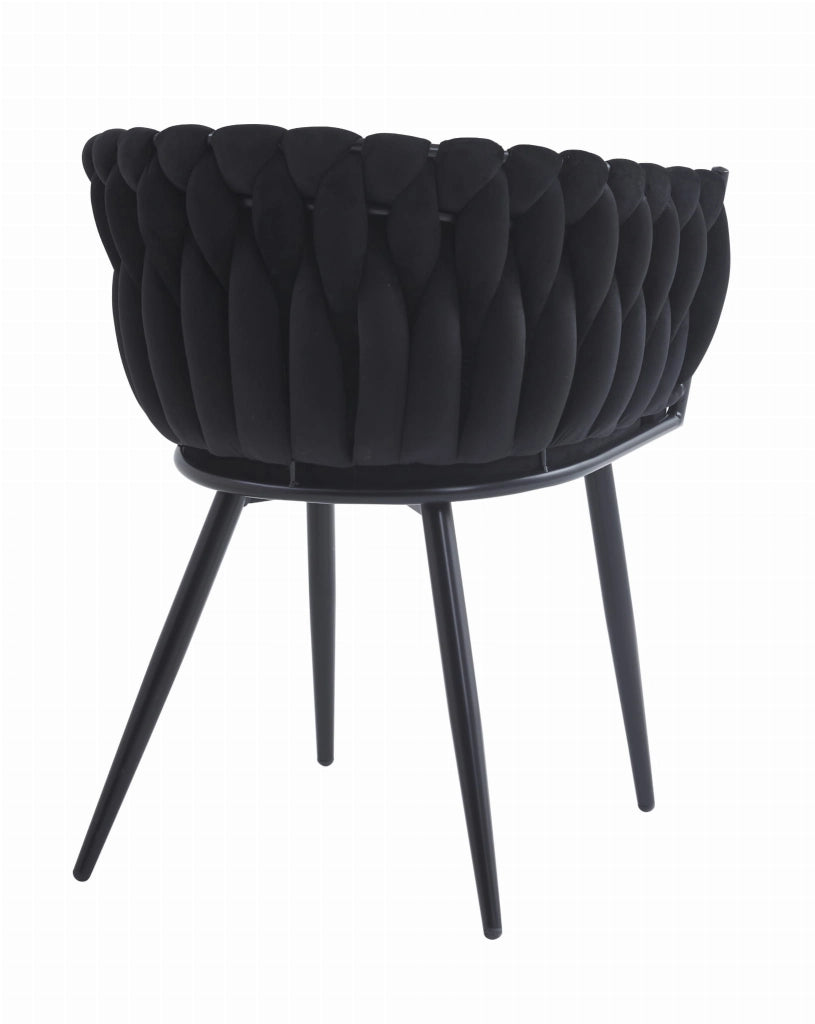 Sedia Valora MAYAN con rivestimento in velluto nero e gambe in metallo x2