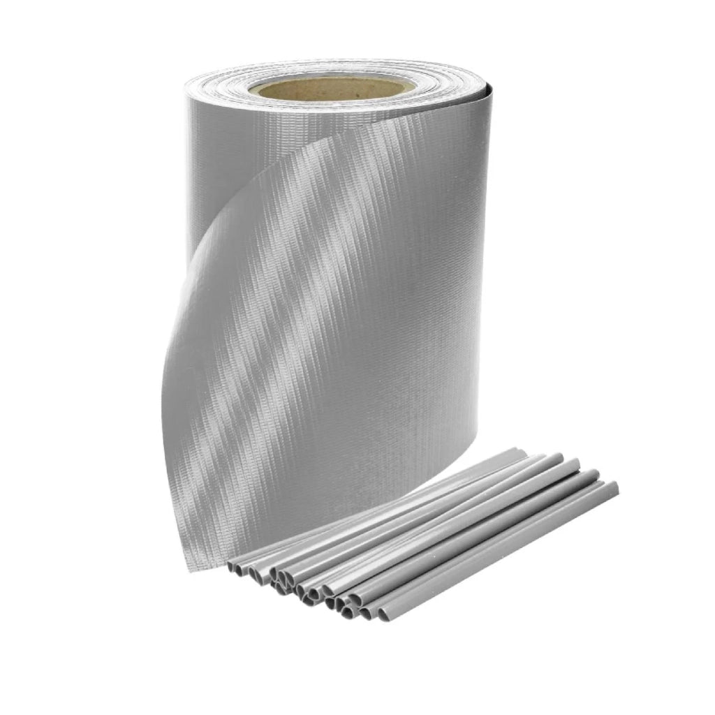 Fascia frangivista PVC clip fissaggio nastro ringhiere recinzioni privacy +colori GRIGIO CHIARO