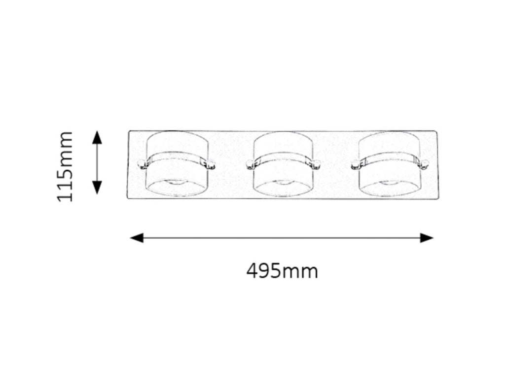 Applique bagno LED 3x5W cromo Rabalux Tony 5491 IP44