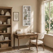 Wall Shelf White 36x16x90 Cm Wood Composite
