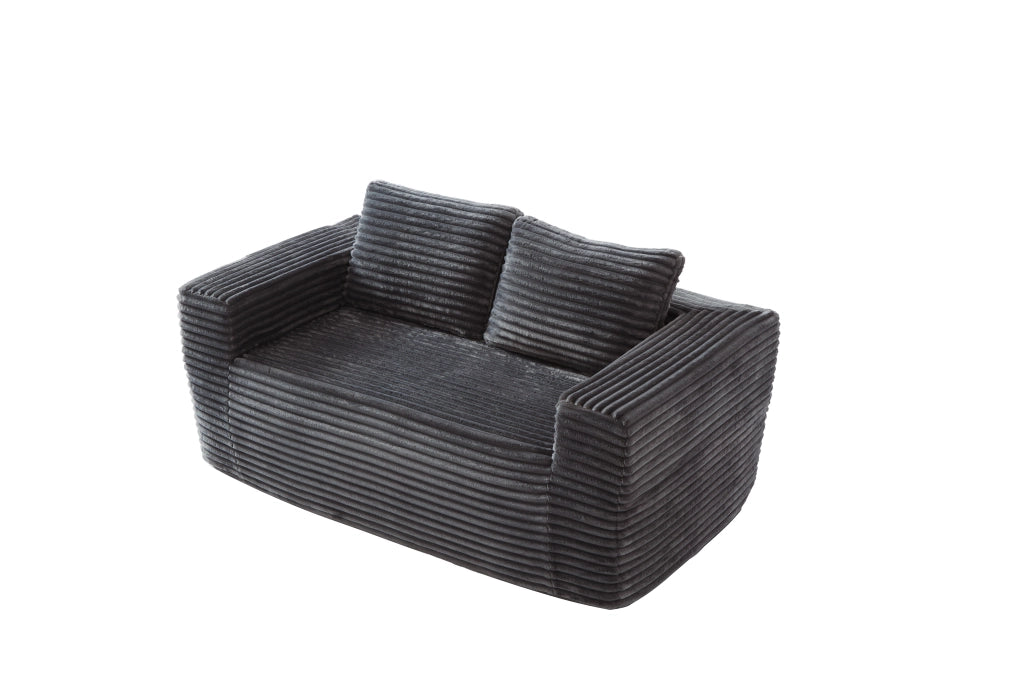 Divano 2 Posti Senza Montaggio in Tessuto Velluto a Coste ¨C MINIMAL ¨C Grigio