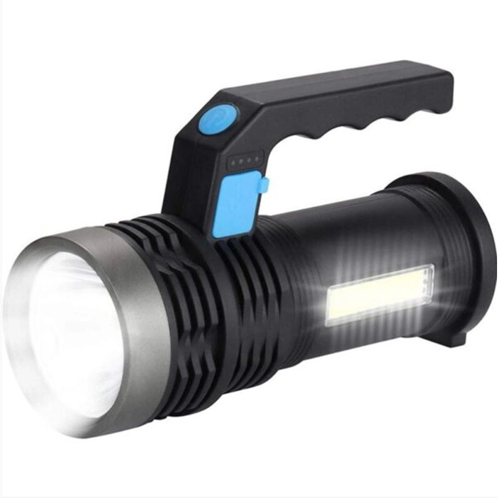 Trade Shop - Torcia Elettrica Portatile Ricaricabile Usb Doppia Funzione Luce Led+cob Emergenza Q-led556 -