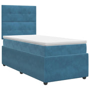 Letto box spring con materasso Blu 100 x 200 cm Velluto 3454551