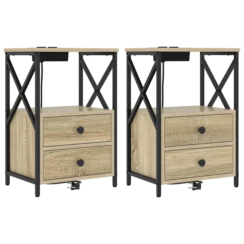 Armadio da Notte 2 pcs Rovere Sonoma 40 x 31 x 60 cm 859563