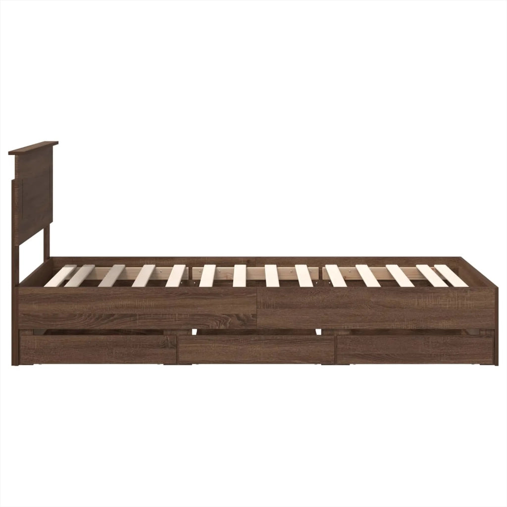 Struttura del letto con cassetto Rovere Marrone 90 x 190 cm 3408025