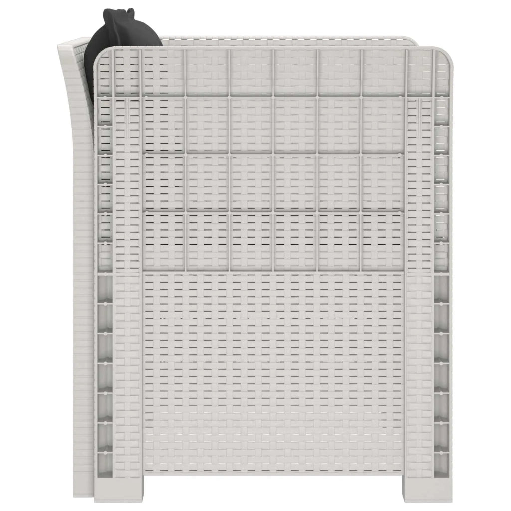Sedia da giardino-Poltrona a 1 Posto con Cuscini Aspetto Rattan PP Bianco 700327