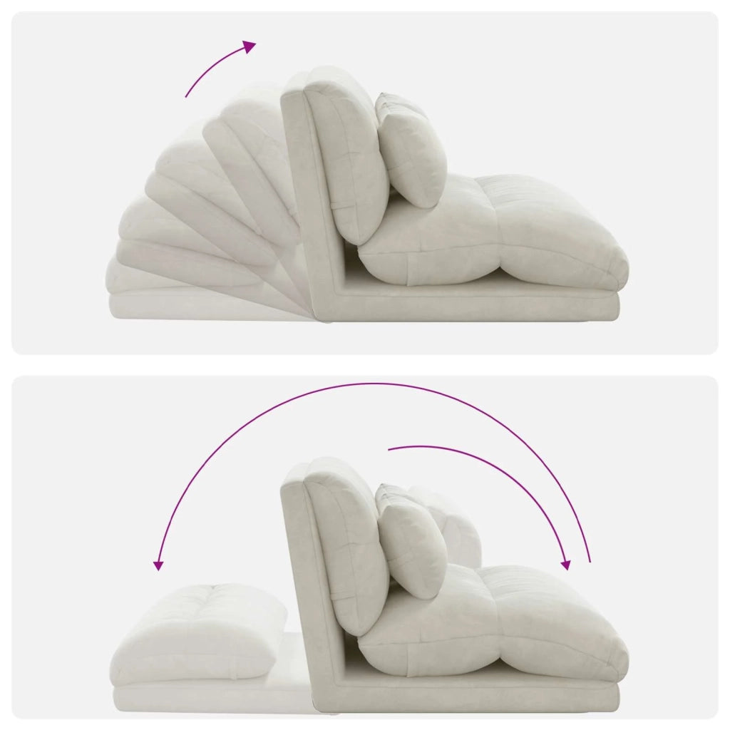 Sedia a pavimento regolabile Crema Velluto