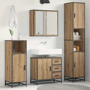 Set di mobili per il bagno con porta 3 pcs Rovere artigianale 3402534