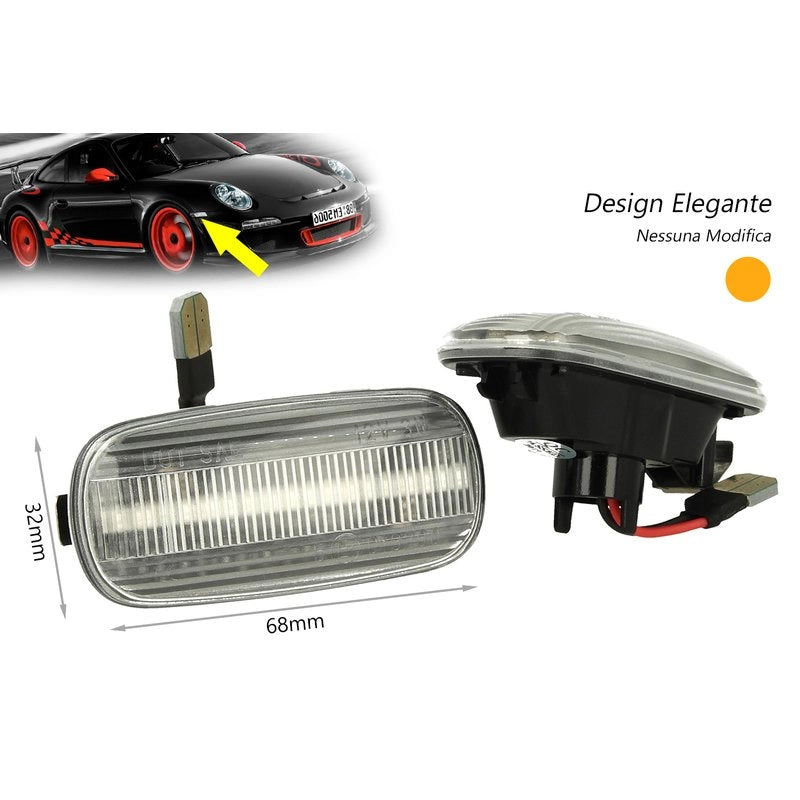 Kit Freccia Laterale a Led Side Marker Dinamica Lente Trasparente Audi  A3 S3 A4 S4 RS4 A6 S6 RS6 OEM 8E0949127