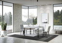 Tavolo Allungabile 140-244x90x77 cm Ghibli Bianco Frassino Telaio Antracite