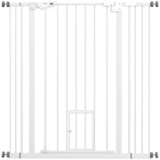 Cancello per cani ¨C zephmum ¨C acciaio, bianco 104 cm