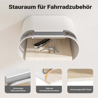 supporto a parete per bicicletta bianco 25,6 x 30 x 11,4 cm fino a 25 kg, portabici universale, in sospensione, per tubi orizzontali Ø 55 mm e manubri larghi 500 mm