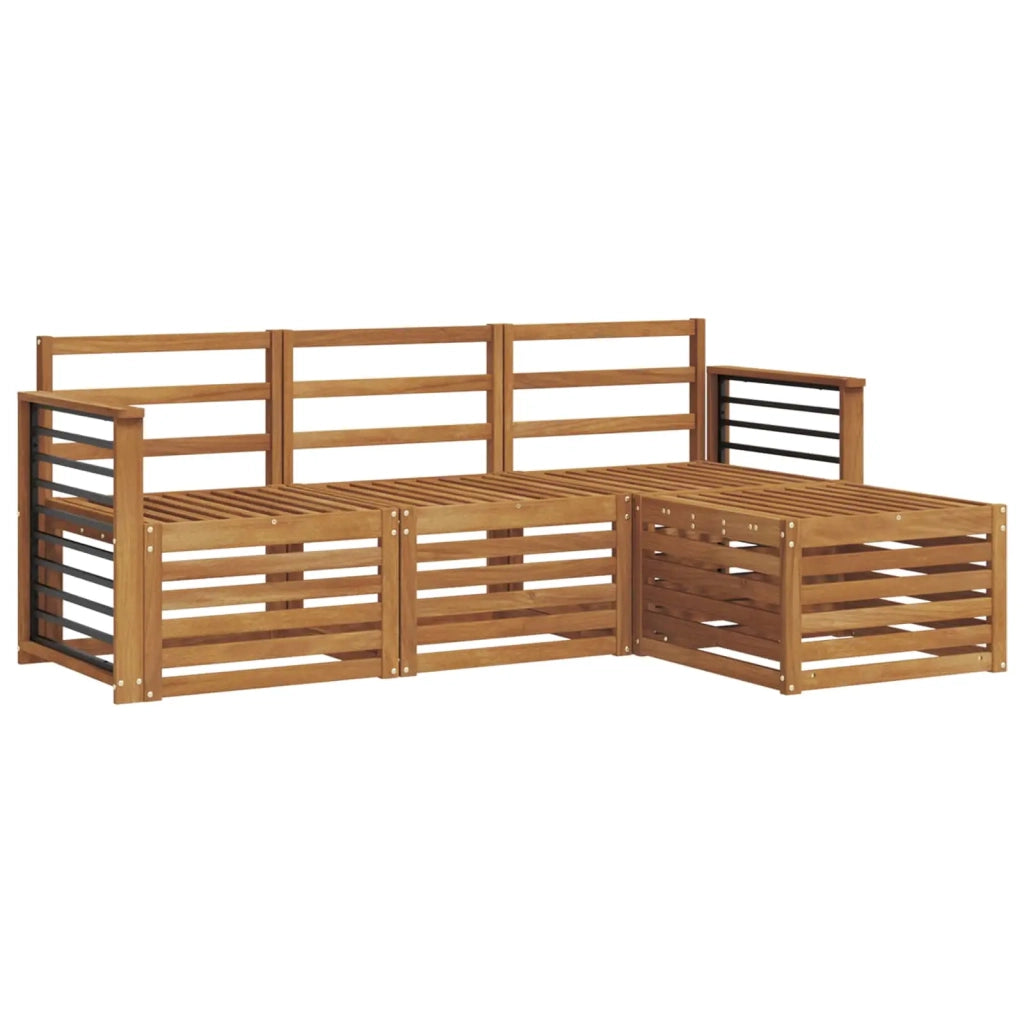 Set divani 4 pcs Naturale Legno di Acacia Massello