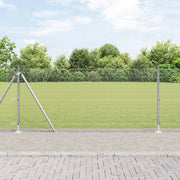 Set di pali per recinzione Set di 2 Acciaio zincato 25 x 1 m