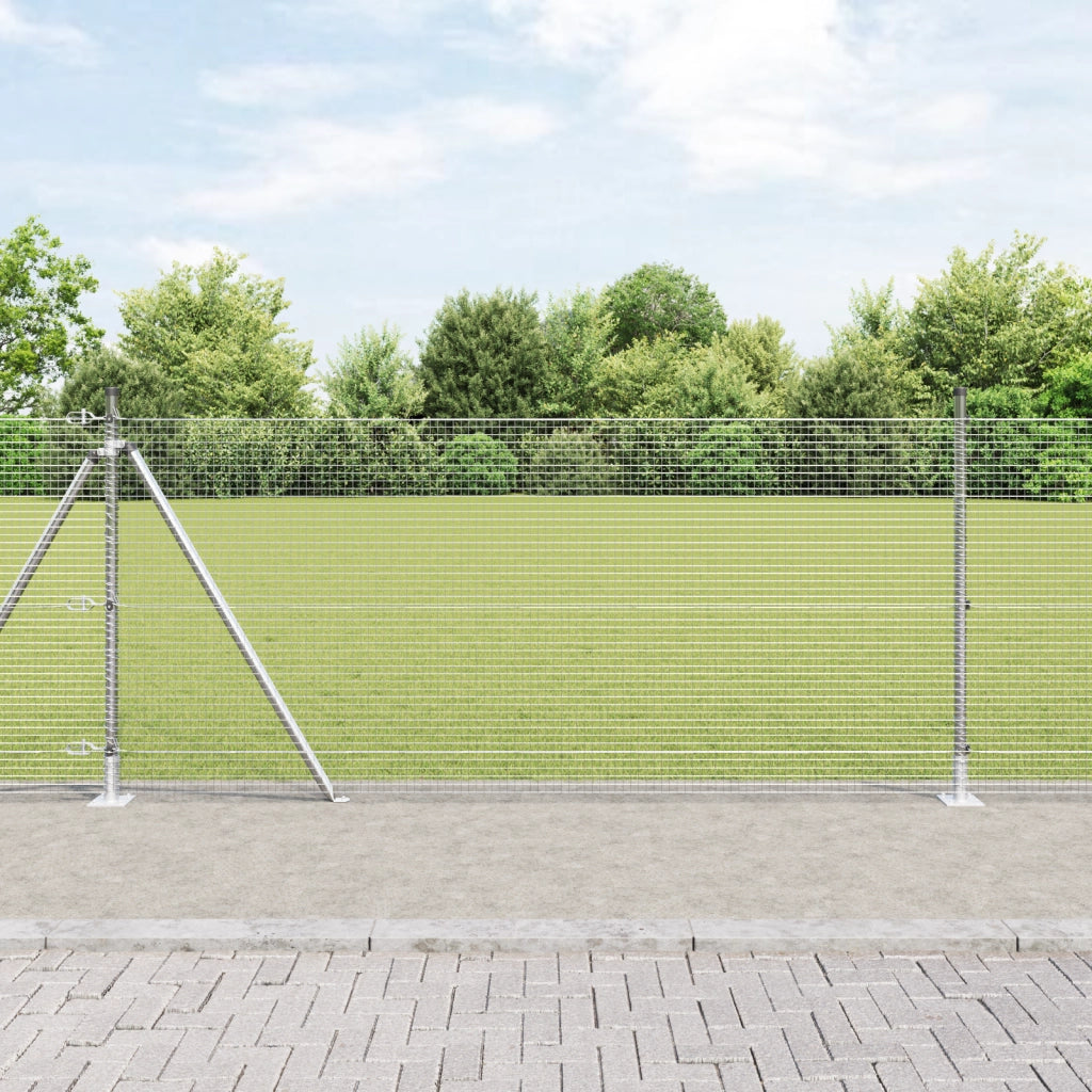 Set di pali per recinzione Set di 2 Acciaio zincato 25 x 1 m