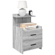 Comodini 2 pz con 2 cassetti Grigio Sonoma 40x36,5x62 cm