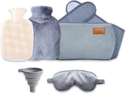 Termo Bagnante 3 in 1 con Coperta Fleece e Occhiali da Bagno - 1 Litro Termo Bagnante in Gomma per Alleviare il Dolore e la Tensione