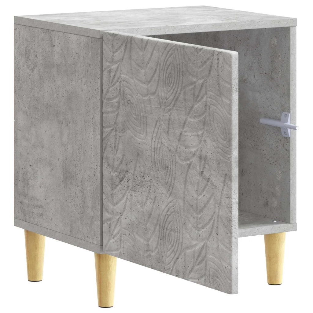 Comodino | Armadio da Notte | Mobiletto da notte Grigio Cemento 43 x 34,5 x 50 cm Legno ingegnerizzato