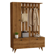 Cairate, Mobile da Ingresso Appendiabiti, 112x35x170h cm Marrone Noce