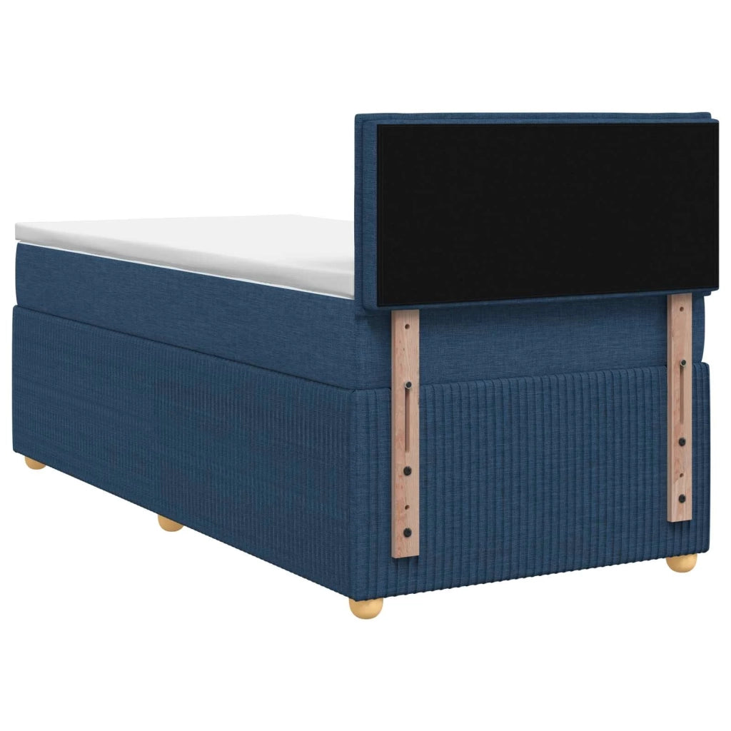 Letto box spring con materasso Blu 100 x 200 cm Tessuto 3451397