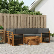 Set di divani da esterno con cuscino 7 pcs Naturale e Antracite
