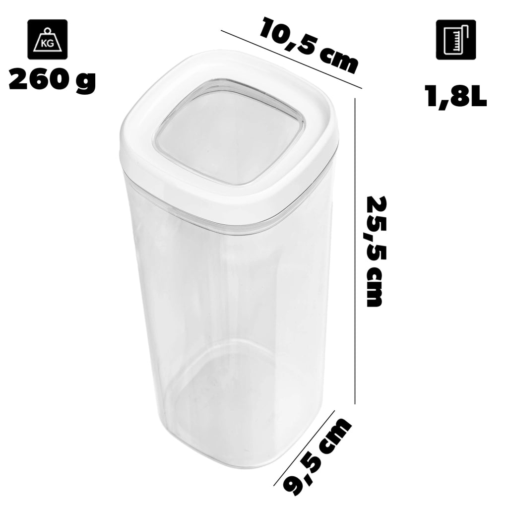 KADAX Contenitori per alimenti sfusi e spezie con coperchio, in plastica, confezione da 3 pezzi.