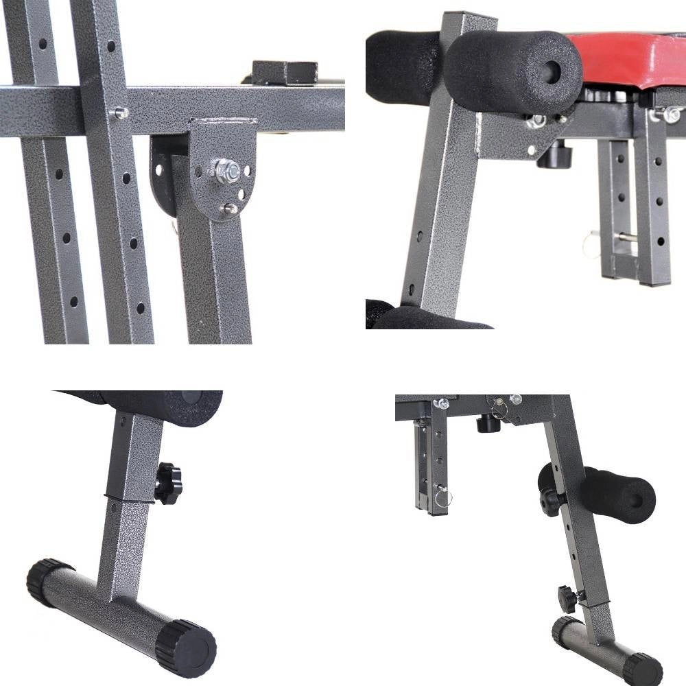 Trade Shop - Panca Regolabile Multifunzione Piana Inclinata Pesi Addominali Bodybuilding -
